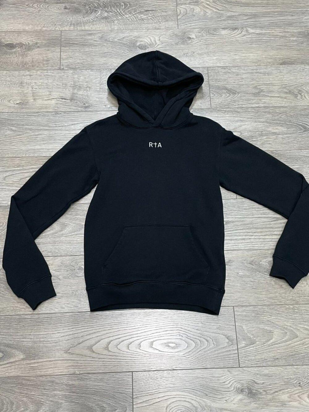 RtA Black Skull Graphic Hoodie Sweatshirt Streetwear Goth Pullover XXS Unisex